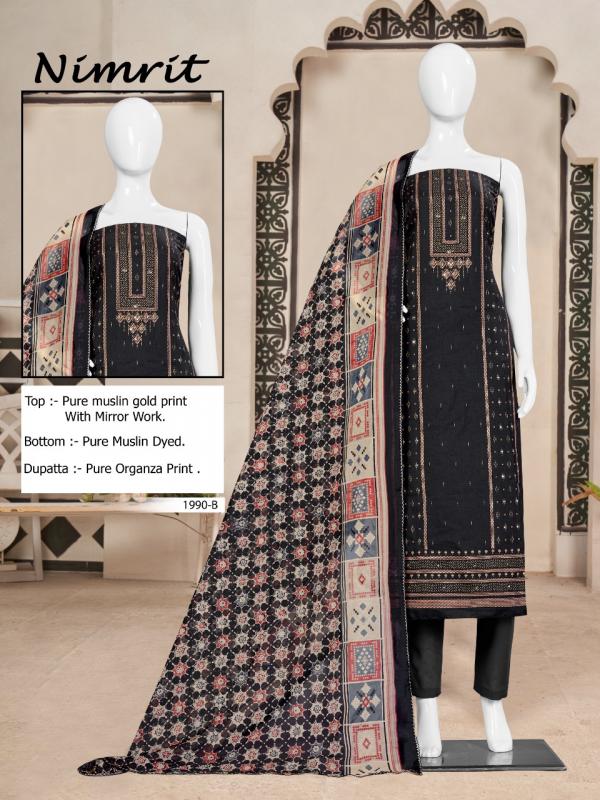 Bipson Nimrit 1990 Designer Masleen Dress Material Collection